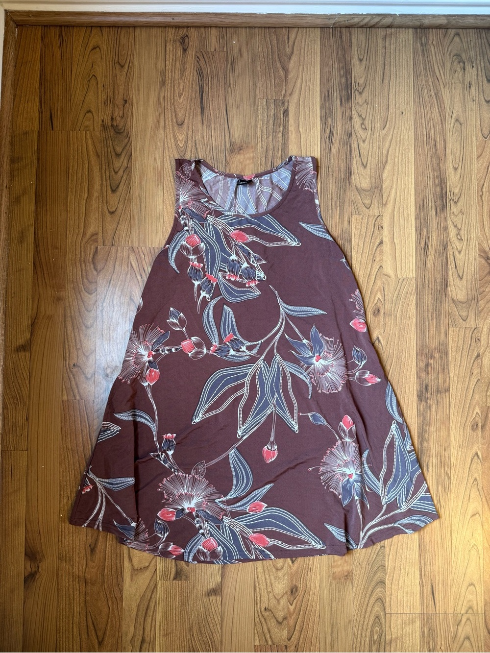 Floral Maroon Tunic with Pockets
